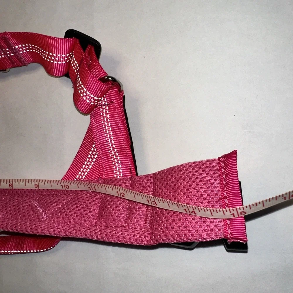 Dog Harness No Pull Pet Adjustable Breathable Outdoor Pink Medium